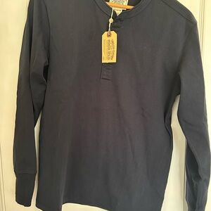 Bronson Navy Blue Henley Shirt- men's Large